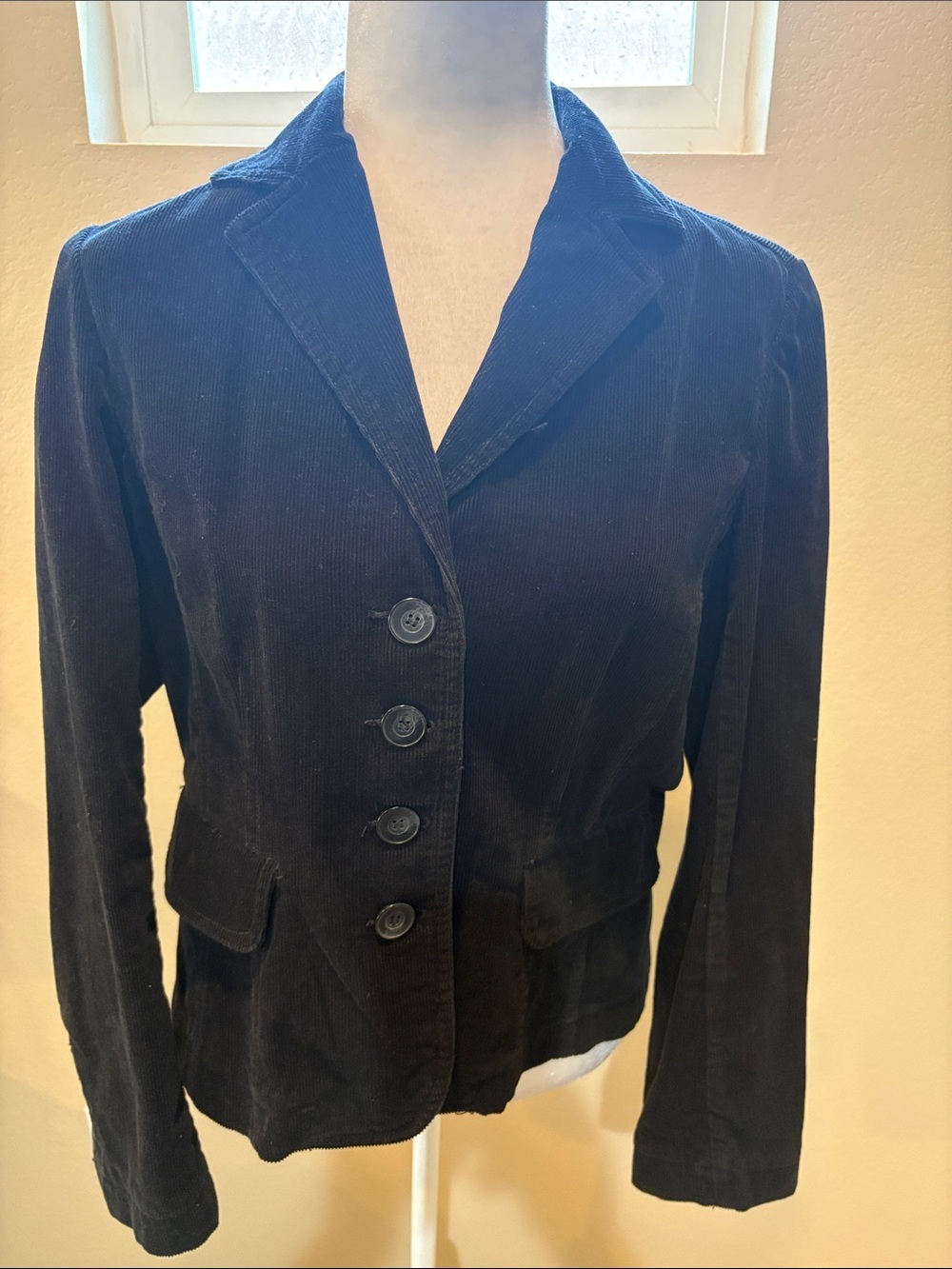 INC International Concepts Black Corduroy Blazer Jacket